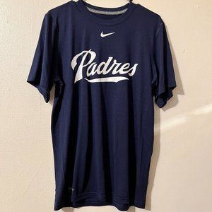 Men MLB Nike Dri-Fit San Diego Padres T-shirt navy blue size M